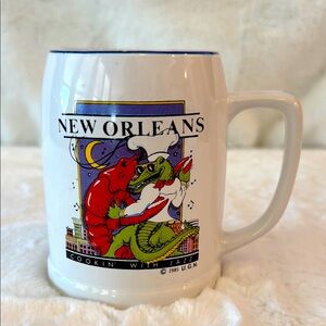 New Orleans Cookin’ With Jazz 1985 Vintage Beer Stein Mug- 24oz
